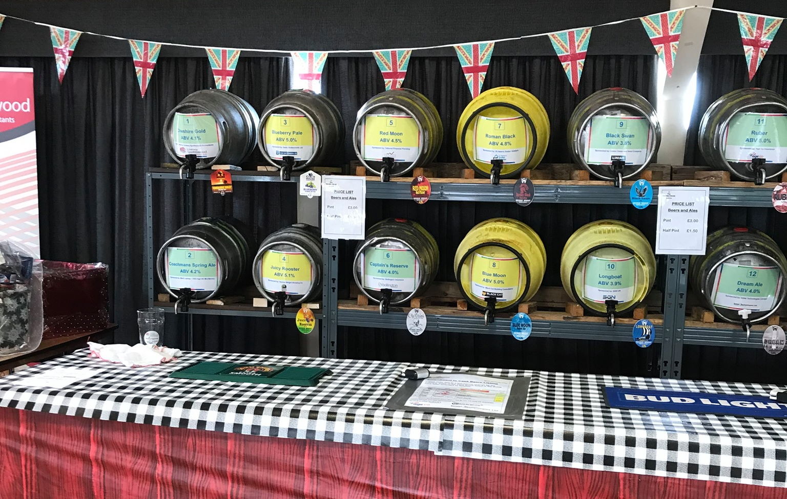 Beer barrels at the annual Mansion House Beer Festival